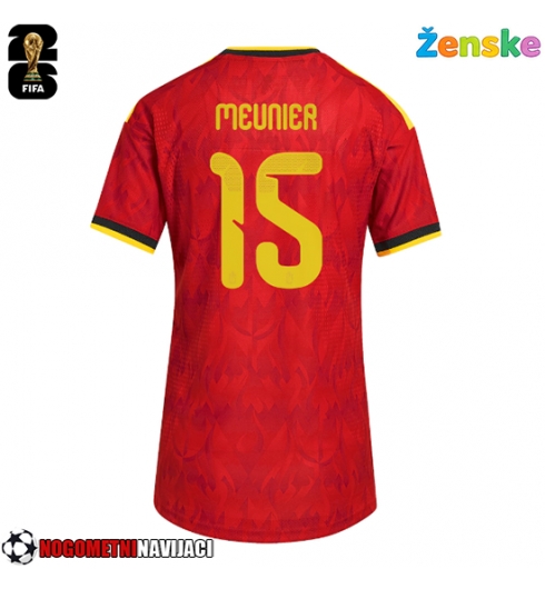 Ženske Nogometnih dresov Belgija Thomas Meunier #15 Domači SP 2026 Kratki rokavi Ženske Nogometnih dresov Belgija Thomas Meunier #15 Domači SP 2026 Kratki rokavi